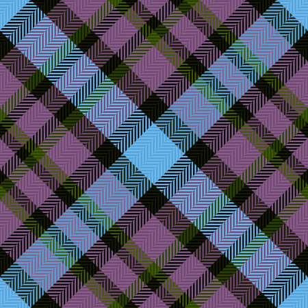 Texture check seamless. Tartan textile. Fabric background plaid pattern in blue and dark colors.のイラスト素材