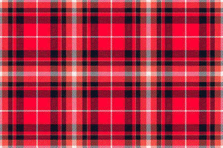 Plaid background, check seamless pattern in red. Vector fabric texture for textile print, wrapping paper, gift card, wallpaper flat design.のイラスト素材