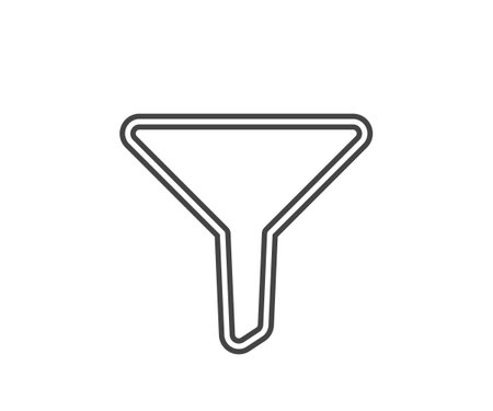 Funnel icon vector. Sort sign, filter symbol black and white simple flat design.のイラスト素材