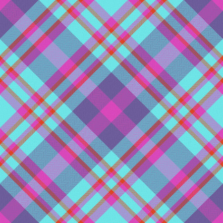 Fabric background pattern. Textile tartan vector. Seamless plaid check texture in violet and red colors.のイラスト素材