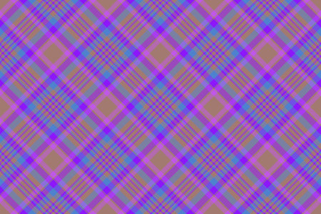 Plaid tartan background. Textile pattern texture. Vector fabric check seamless in pink and blue...