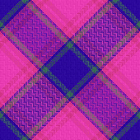 Tartan vector pattern. Check textile background. Plaid seamless fabric texture in green and violet colors.のイラスト素材