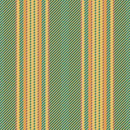Fabric texture seamless. background vertical vector. Lines stripe textile pattern in yellow and turquoise colors.のイラスト素材