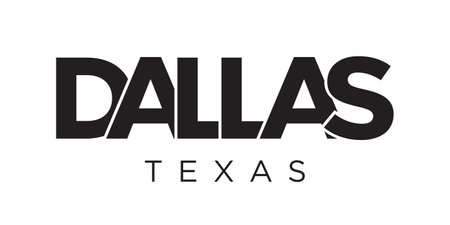 Dallas, Texas, USA typography slogan design. America logo with graphic city lettering for print and web products.のイラスト素材
