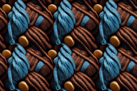 Textile texture seamless pattern. Fiber wicker detail material textile. Generative AI.の素材