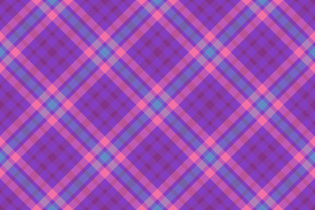 fabric check vector. Seamless background tartan. Textile plaid pattern texture in violet and pink...