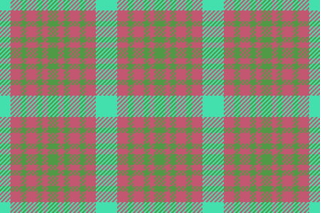 Texture check fabric. Tartan seamless textile. Plaid pattern vector background in green and red colors.のイラスト素材