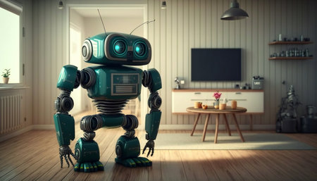 The robot is a true game changer in the world of smart home technology, taking the stress out of housework and simplifying the way we manage our homes. Generative AI.の素材