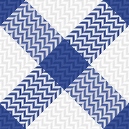 Texture fabric check. Tartan background vector. Pattern plaid seamless textile in blue and white colors.のイラスト素材