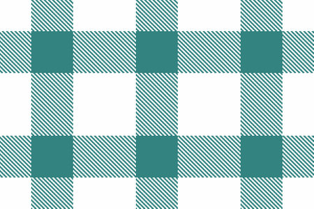 pattern check plain. Texture vector tartan. Seamless textile fabric background in white and cyan colors.のイラスト素材