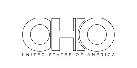 Ohio, USA typography slogan design. America logo with graphic city lettering for print and web products.のイラスト素材