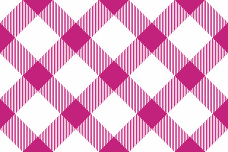 Pattern tartan vector. Plaid seamless fabric. Texture check background textile in white and magenta colors.のイラスト素材
