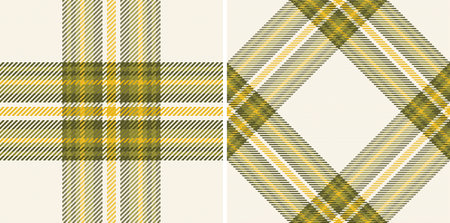 Seamless vector textile of plaid background pattern with a texture fabric check tartan set in...