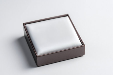 Open empty jewelry box mockup. Template for bijouterie sale advertisement. AI Generativeの素材