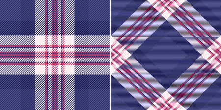 Textile vector tartan of plaid check seamless with a texture fabric pattern background set in christmas colors.のイラスト素材