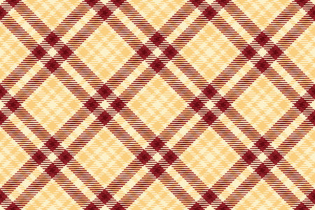 Check seamless vector of tartan background texture with a textile fabric pattern plaid in blanched almond and amber colors.のイラスト素材