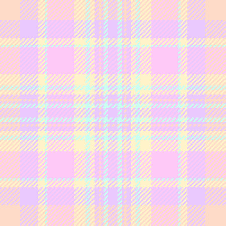 Vector seamless pattern of texture check plaid with a textile fabric tartan background in light color.のイラスト素材