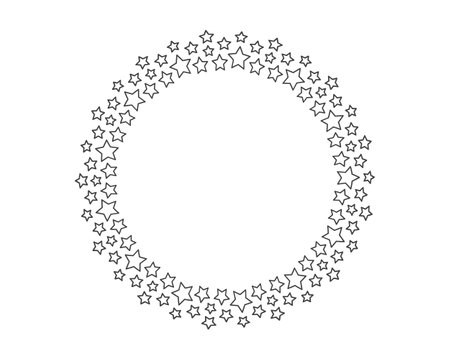 Start decoration frame in vector. Stars abstract round border. circle starry award.のイラスト素材