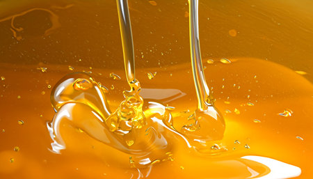 Pouring golden honey texture. Healthy and natural delicious sweets. Flow dripping yellow melted liquid. food background.の素材