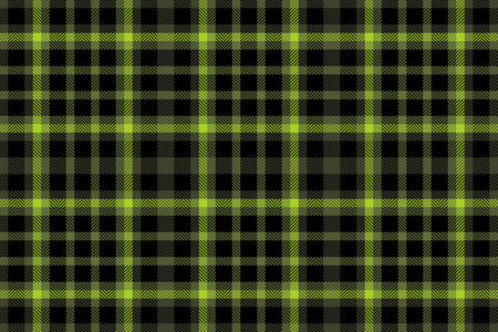 Tartan check fabric of pattern textile background with a seamless plaid texture vector in lime and...