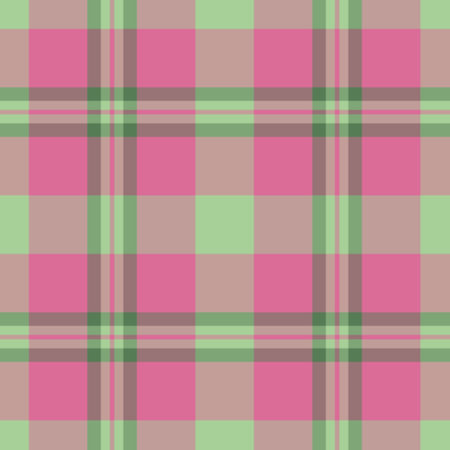 Vector fabric textile of pattern check tartan with a texture plaid seamless background in pastel and pale violet red colors.のイラスト素材