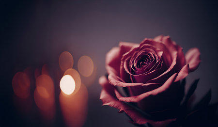 Soft blur background with rose. Template romantic greeting card with floral for wedding.の素材