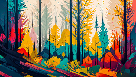 Creative artwork of abstract painting. Contemporary art with grunge brush paint.の素材