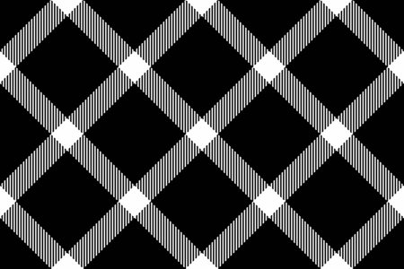 Pattern vector background of check tartan textile with a fabric texture seamless plaid in black and...