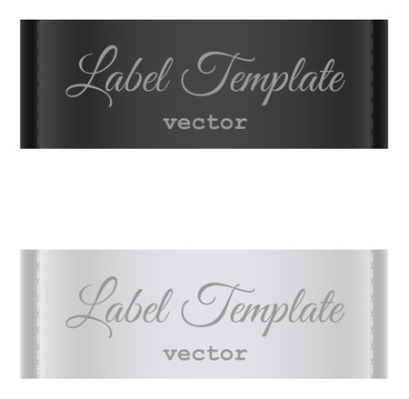 Fabric tag vector illustration. Label clothes template black and white color.のイラスト素材