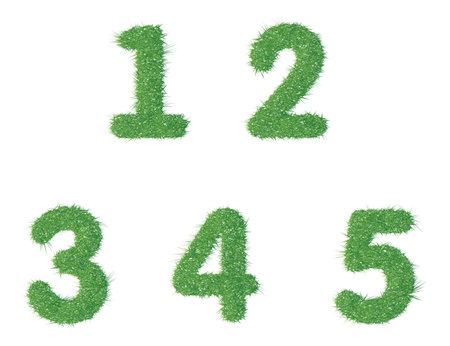 numbers one two three four five texture green grass vector illustrationのイラスト素材