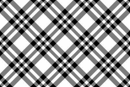 Plaid seamless vector of pattern texture fabric with a check background textile tartan in white and black colors.のイラスト素材