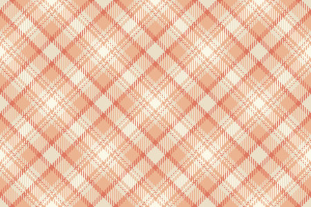 Plaid tartan pattern of check texture vector with a background fabric textile seamless in orange and light colors.のイラスト素材