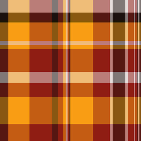Tartan fabric background of vector check seamless with a plaid texture textile pattern in red and orange colors.のイラスト素材