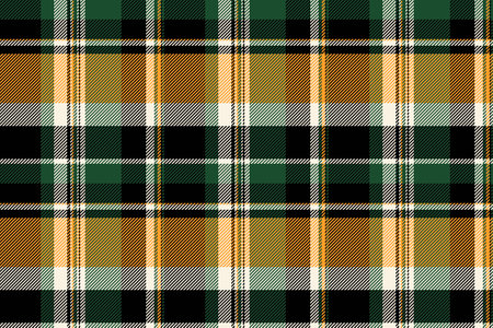Faded vector tartan check, antique pattern seamless fabric. Christmas plaid background texture textile in black and green color.のイラスト素材