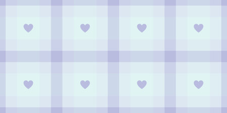 Gingham pattern with hearts. Seamless tartan vichy check plaid for dress, shirt, tablecloth, napkin,...