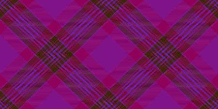 Fit background fabric plaid, geometric tartan check pattern. Commercial texture seamless vector textile in purple and pink color.のイラスト素材