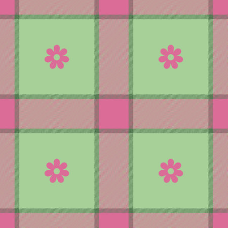 Spring gingham pattern, seamless checked plaids. Pastel vichy background for tablecloth, napkin, dress, Easter holiday textile designのイラスト素材