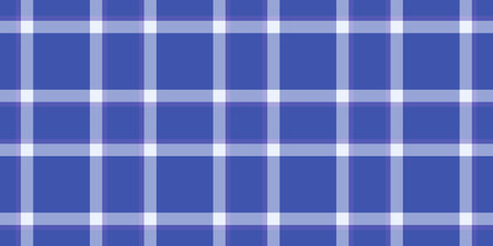 Basic check tartan pattern, fabric texture textile seamless. Interior fabric vector plaid background in blue and light color.のイラスト素材