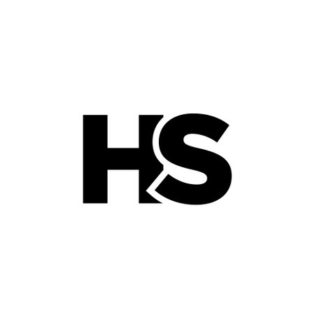 Trendy letter H and S, HS logo design template. Minimal monogram initial based logotype for company identity.のイラスト素材