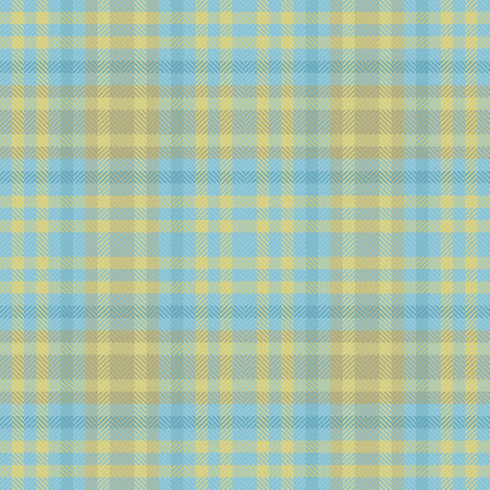 Cozy pattern texture seamless, interior textile fabric background. Repeating tartan check vector plaid in yellow and cyan color.のイラスト素材