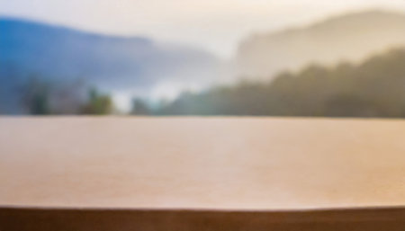 Blurred horizontal image with seasonal sunshine. Softness blurry background for presentation product, luxury relax, romantic.の素材