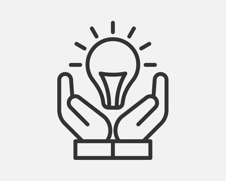 Light dimmer icon line flat trendy design. Electricity lamp saving energy sign.のイラスト素材