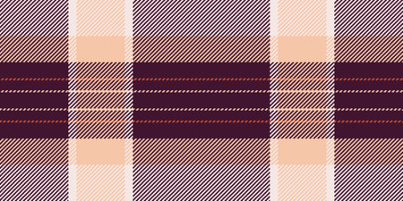 Apparel texture textile tartan, industrial vector pattern check. Business background fabric seamless plaid in dark and orange color.のイラスト素材