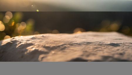 Blurred horizontal image with seasonal sunshine. Softness blurry background for presentation product, luxury relax, romantic.の素材