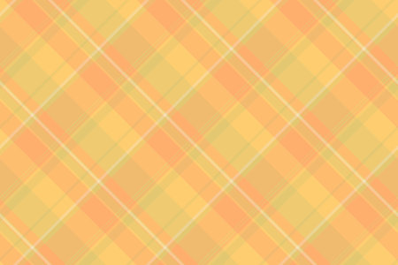 Plaid fabric background of tartan vector pattern with a textile check seamless texture in amber and orange colors.のイラスト素材