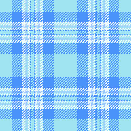 Slim seamless vector check, improvement fabric pattern tartan. Native background plaid textile texture in blue and cyan colors.のイラスト素材