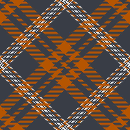 Textile vector seamless of tartan plaid pattern with a texture fabric background check in dark and orange colors.のイラスト素材