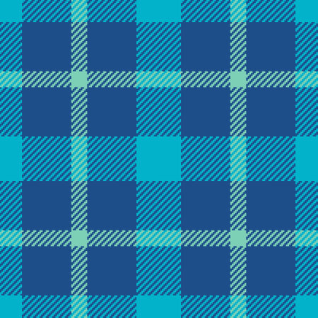 Vector fabric seamless of texture textile check with a pattern tartan background plaid in blue and cyan colors.のイラスト素材