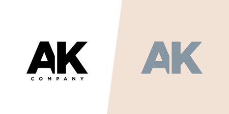 Trendy letter A and K, AK logo design template. Minimal monogram initial based logotype for company identity.のイラスト素材