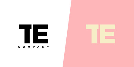 Trendy letter T and E, TE logo design template. Minimal monogram initial based logotype for company identity.のイラスト素材